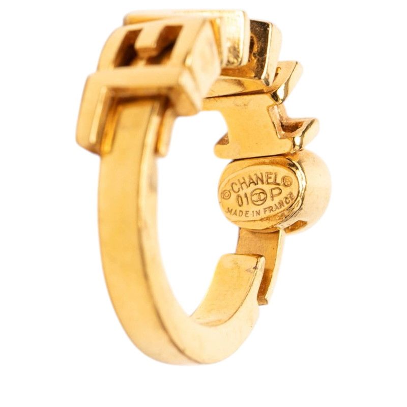 Chanel Logo Ring Gold Plated — view 5