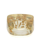 Chanel CC Logo Ring Clear Gold Plastic — view 3