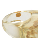 Chanel CC Logo Ring Clear Gold Plastic — view 4