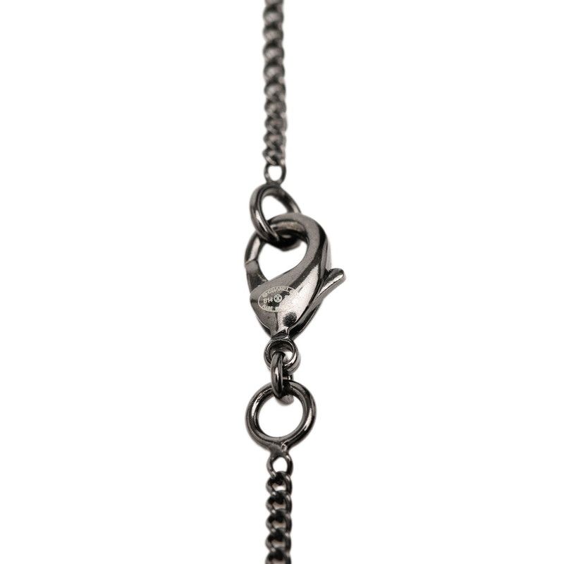 Chanel CC Logo Necklace Black Plated Faux Pearl — view 5