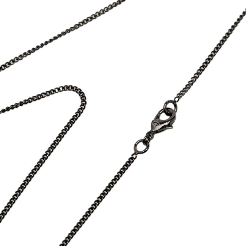 Chanel CC Logo Necklace Black Plated Faux Pearl — view 4