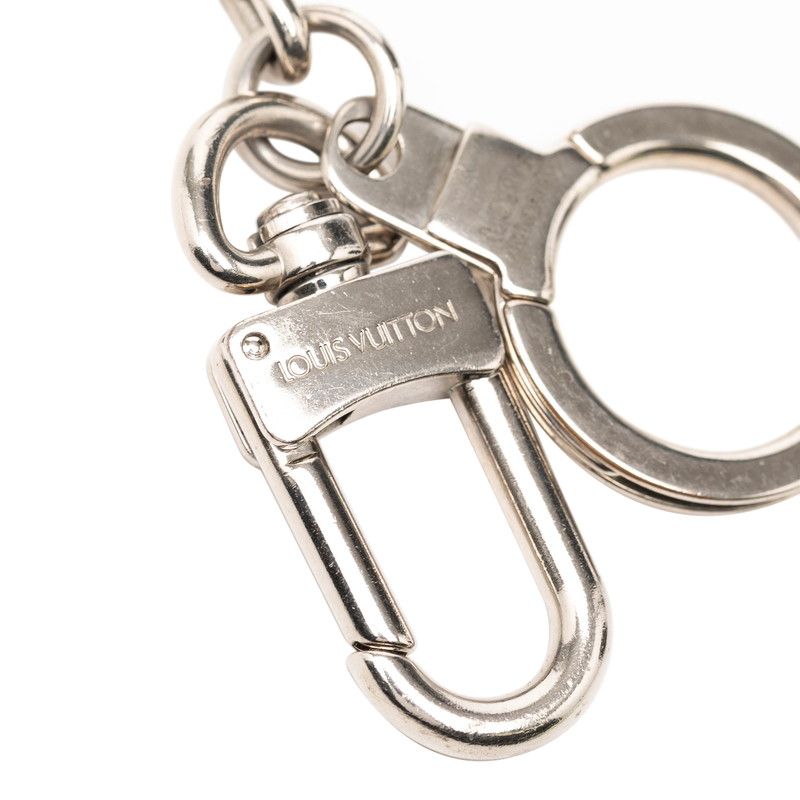 Louis Vuitton Porte Cles Initials LV Logo Key Ring Key Holder Bag Charm Silver — view 3