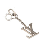 Louis Vuitton Porte Cles Initials LV Logo Key Ring Key Holder Bag Charm Silver — view 2