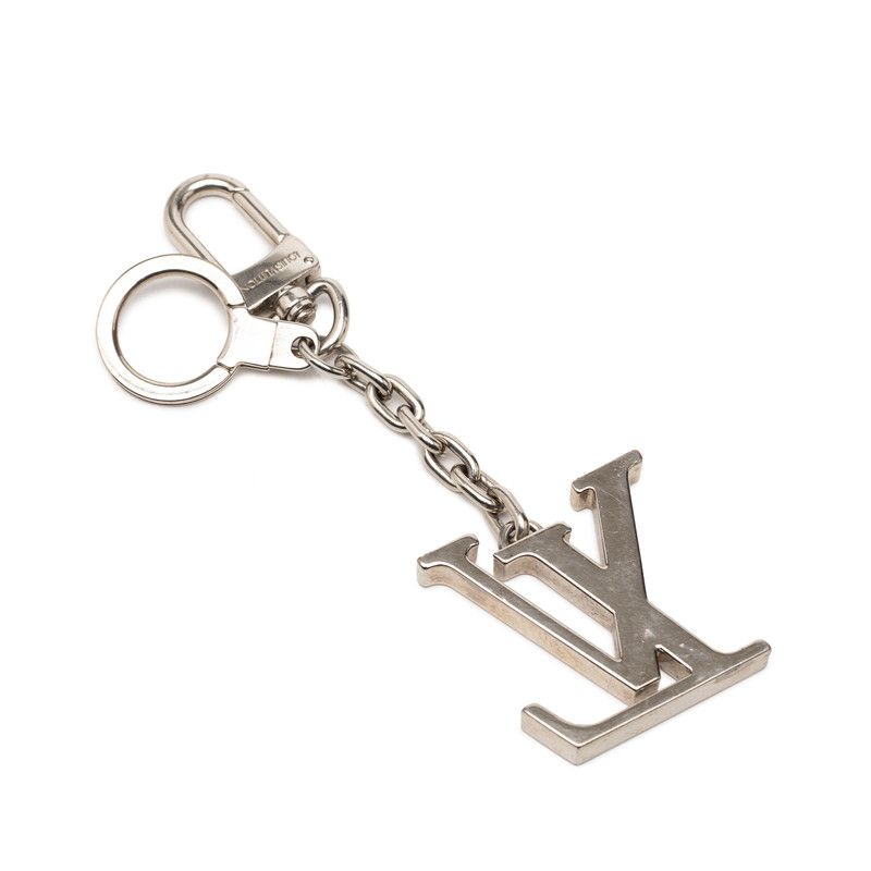 Louis Vuitton Porte Cles Initials LV Logo Key Ring Key Holder Bag Charm Silver — view 2