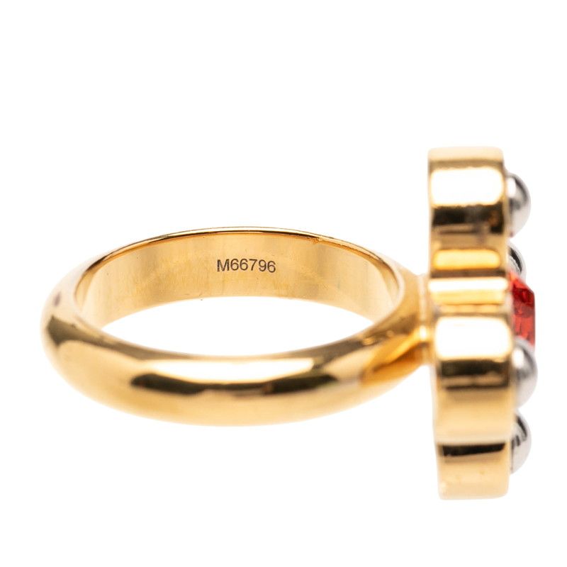 Louis Vuitton Bague Lettre-z Ring Set S Gold Red Silver Pink Plated Metal — view 6