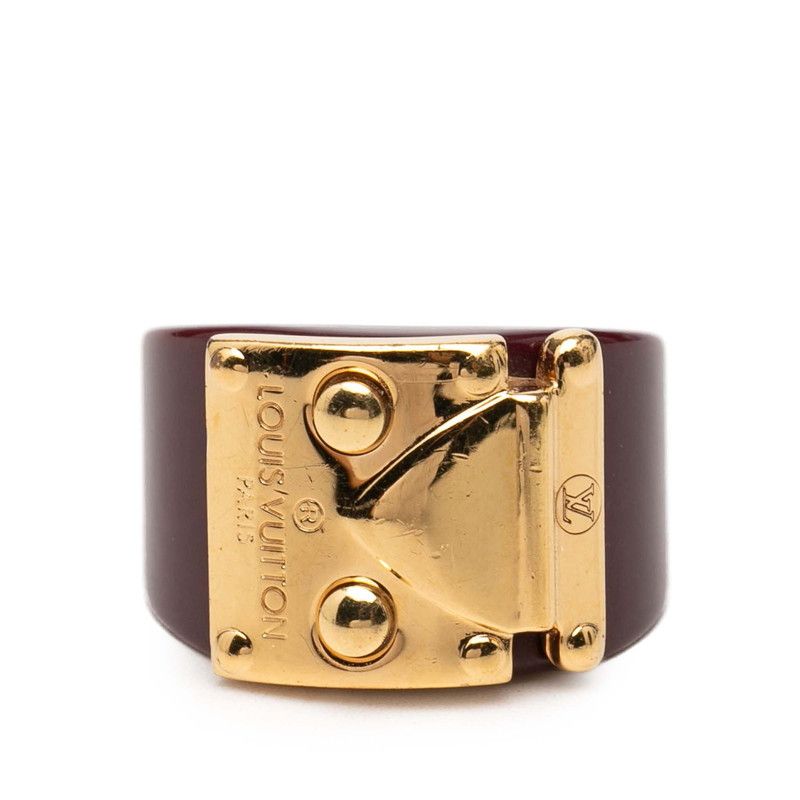 Louis Vuitton Lockme Ring M Wine Red Gold Plated Plastic