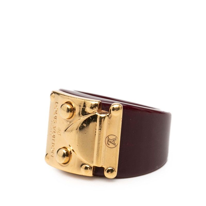 Louis Vuitton Lockme Ring M Wine Red Gold Plated Plastic — view 2
