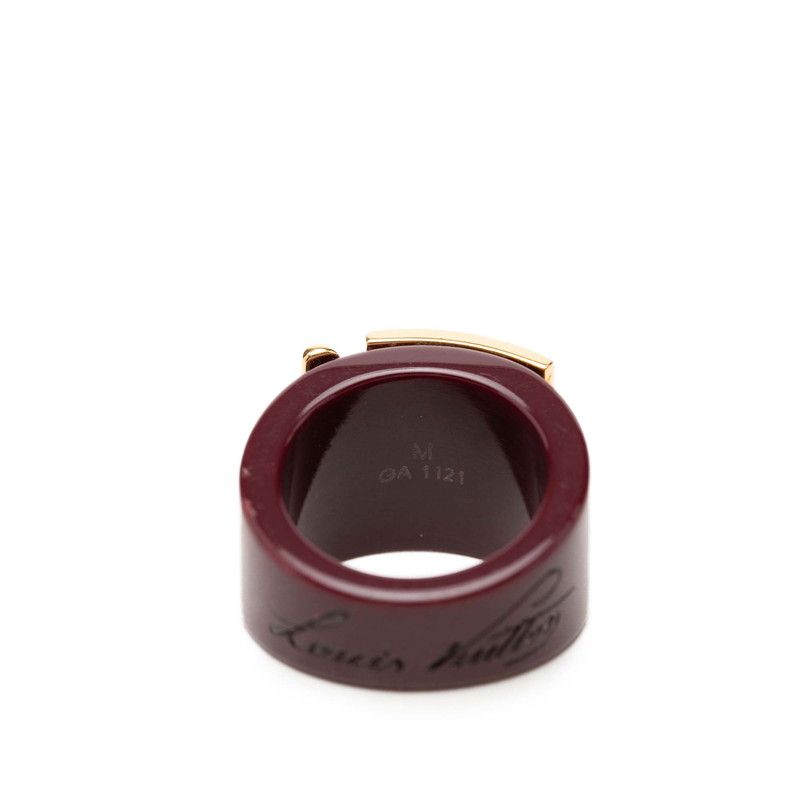 Louis Vuitton Lockme Ring M Wine Red Gold Plated Plastic — view 4