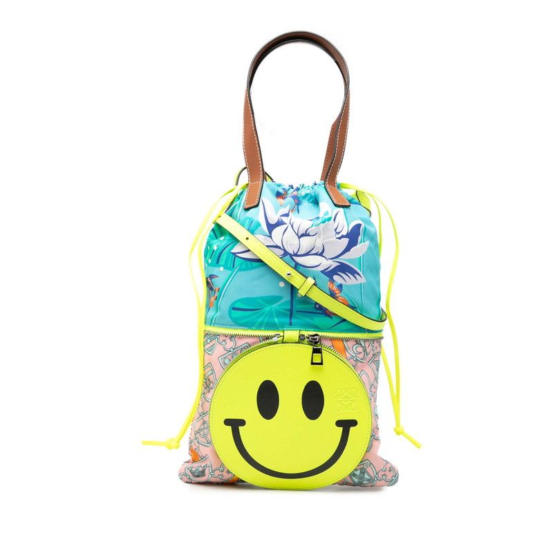 Loewe Paula's Ibiza Smiley Shoulder Bag Multicolor Nylon Leather