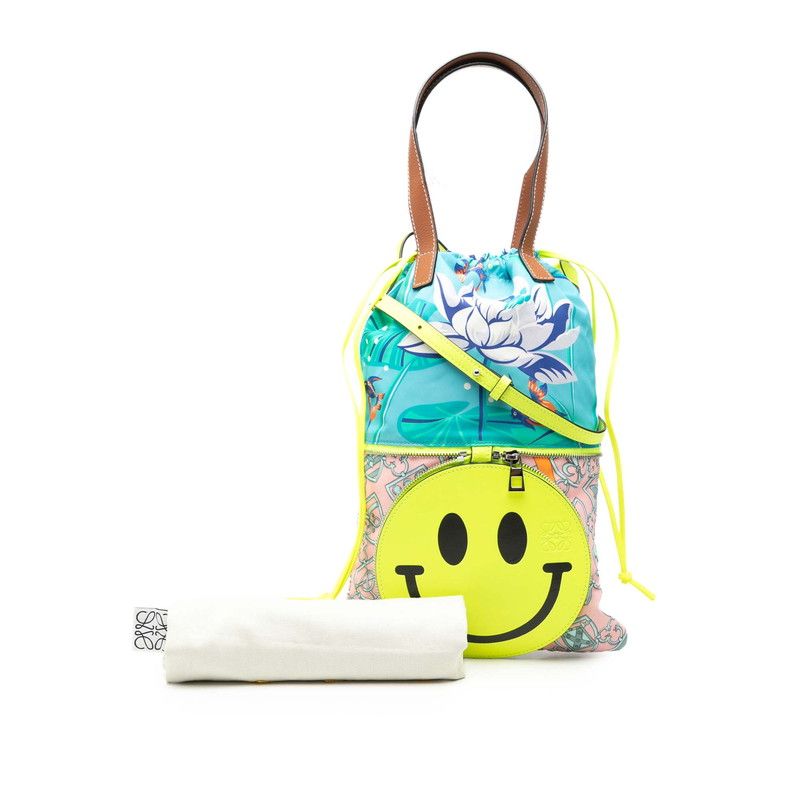 Loewe Paula's Ibiza Smiley Shoulder Bag Multicolor Nylon Leather — view 7