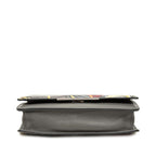 Fendi Botanical Print Chain Wallet Shoulder Bag Black Gray Multicolor Leather — view 3