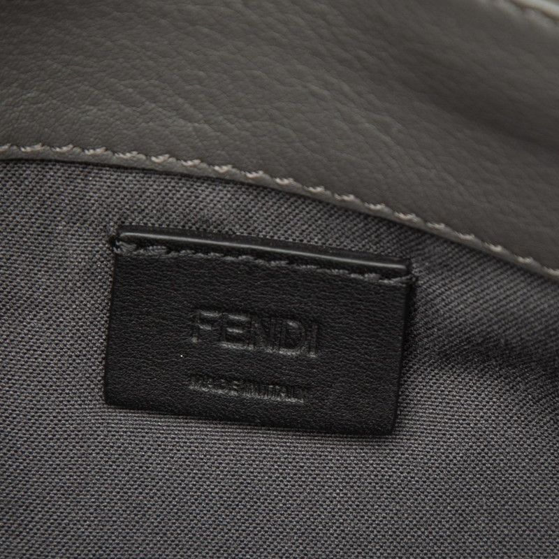 Fendi Botanical Print Chain Wallet Shoulder Bag Black Gray Multicolor Leather — view 5