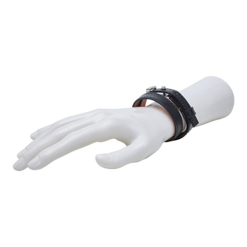 Loewe Double Strand Belt Bracelet Black Leather — view 6