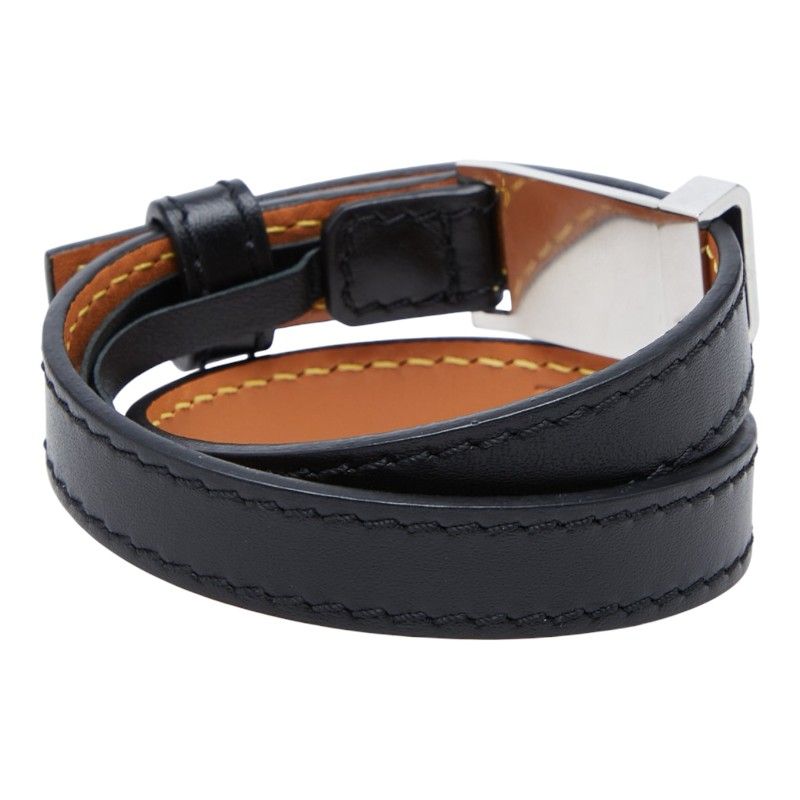 Loewe Double Strand Belt Bracelet Black Leather — view 3