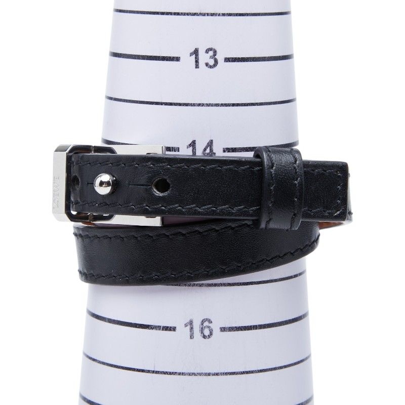 Loewe Double Strand Belt Bracelet Black Leather — view 5