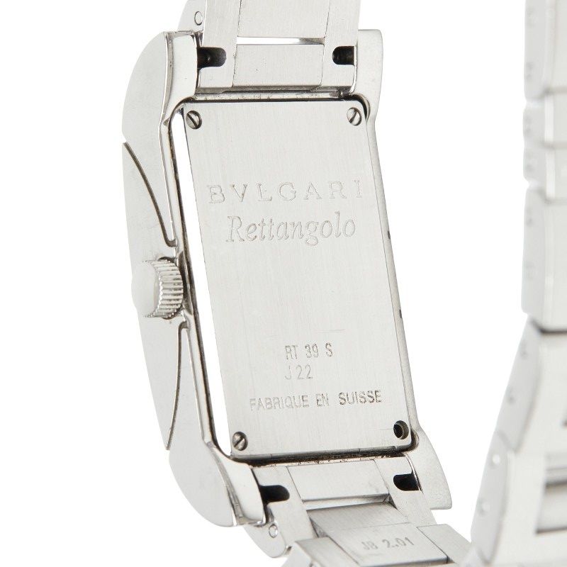 Bvlgari Rettangolo Watch White Silver Stainless Steel — view 6