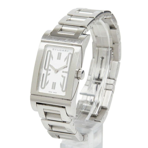 Bvlgari Rettangolo Watch White Silver Stainless Steel — view 2