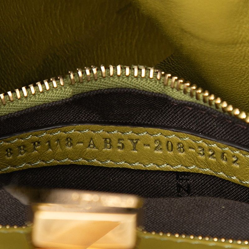 Fendi Peekaboo Click Chain Shoulder Bag Green Suede — view 6