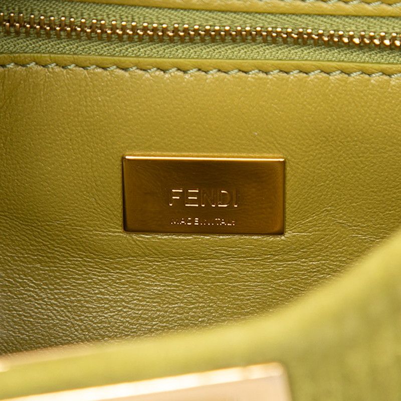 Fendi Peekaboo Click Chain Shoulder Bag Green Suede — view 5