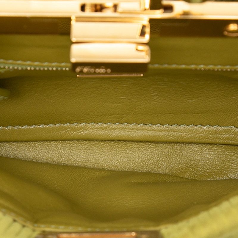Fendi Peekaboo Click Chain Shoulder Bag Green Suede — view 4