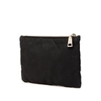 Prada Triangular Patchwork Pouch Case Black Multicolor Nylon Saffiano Leather — view 2