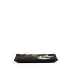 Prada Triangular Patchwork Pouch Case Black Multicolor Nylon Saffiano Leather — view 3
