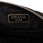 Prada Triangular Patchwork Pouch Case Black Multicolor Nylon Saffiano Leather — view 5