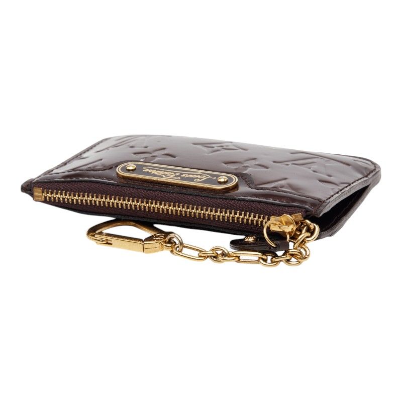Louis Vuitton Monogram Vernis Pochette Cles NM Coin Case Amaranth Purple Patent — view 5