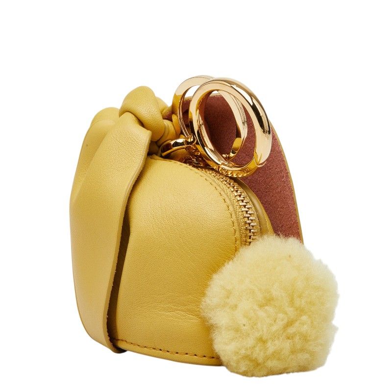 Loewe Animal Bunny Bag Charm Coin Case Yellow Leather — view 2