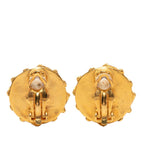 Chanel CC Logo Vintage Round Earrings 94 Gold Plated Faux Pearl — view 2