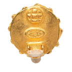 Chanel CC Logo Vintage Round Earrings 94 Gold Plated Faux Pearl — view 3
