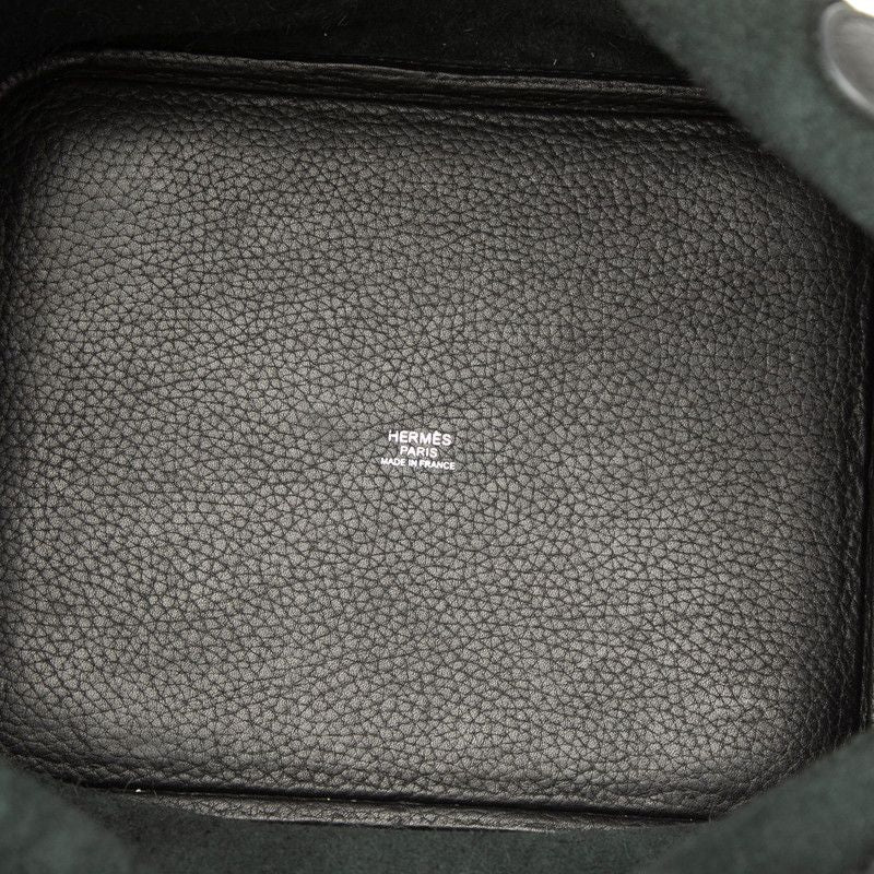 Hermes Picotin Lock Handbag Black Silver Taurillon Clemence — view 4