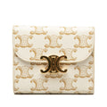 Celine Triomphe Small Flap Wallet Ivory Leather