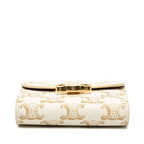 Celine Triomphe Small Flap Wallet Ivory Leather — view 3