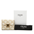 Celine Triomphe Small Flap Wallet Ivory Leather — view 8