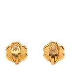 Chanel CC Logo Flower Motif Vintage Earrings 96 Gold Plated — view 2