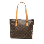 Louis Vuitton Monogram Cabas Piano Tote Shoulder Bag Brown Leather