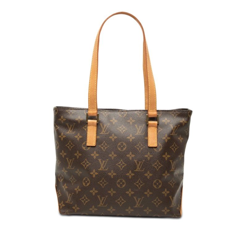 Louis Vuitton Monogram Cabas Piano Tote Shoulder Bag Brown Leather