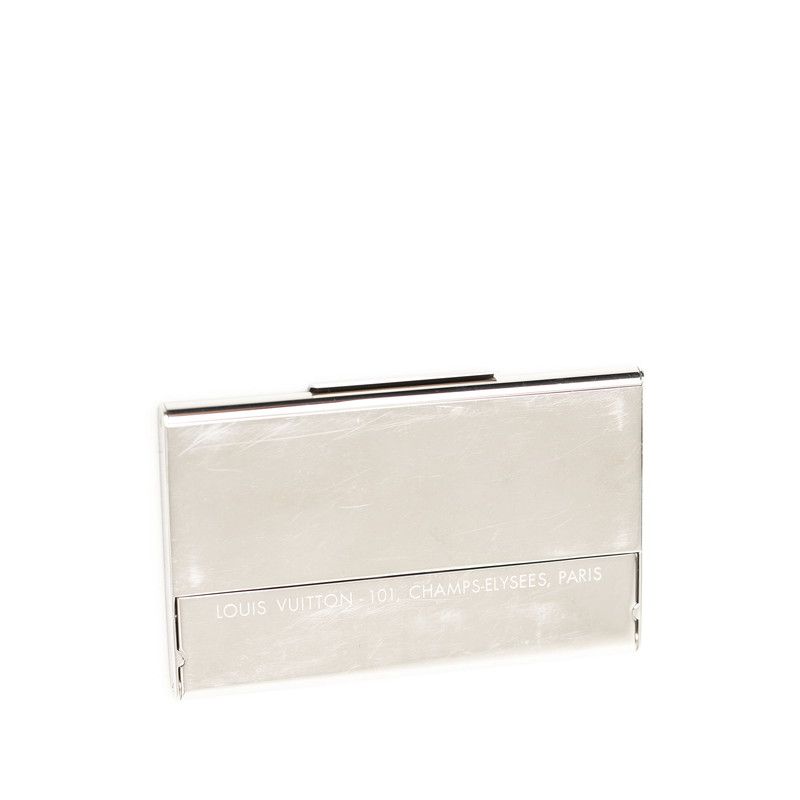 Louis Vuitton Card Holder Chien Zelise Case Business Silver Metal — view 2
