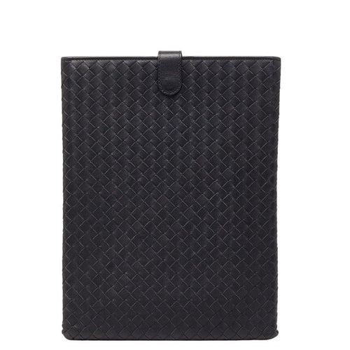 Bottega Veneta Intrecciato Tablet iPad Case Black Leather