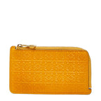Loewe Repeat Anagram Coin Case Yellow Mandarin Orange Leather