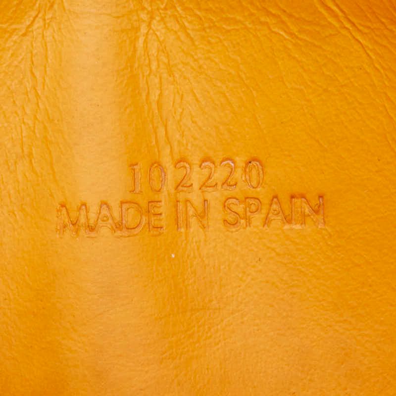 Loewe Repeat Anagram Coin Case Yellow Mandarin Orange Leather — view 8
