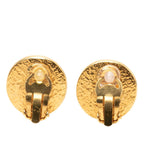 Chanel CC Logo Vintage Round Earrings 95 Gold Plated Faux Pearl — view 2