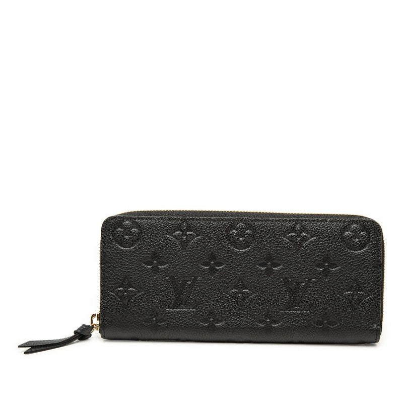 Louis Vuitton Monogram Empreinte Clemence Zip Around Wallet Noir Black Leather