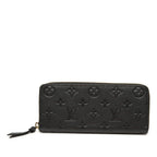 Louis Vuitton Monogram Empreinte Clemence Zip Around Wallet Noir Black Leather