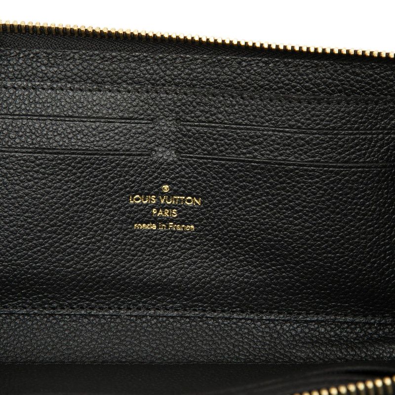 Louis Vuitton Monogram Empreinte Clemence Zip Around Wallet Noir Black Leather — view 4