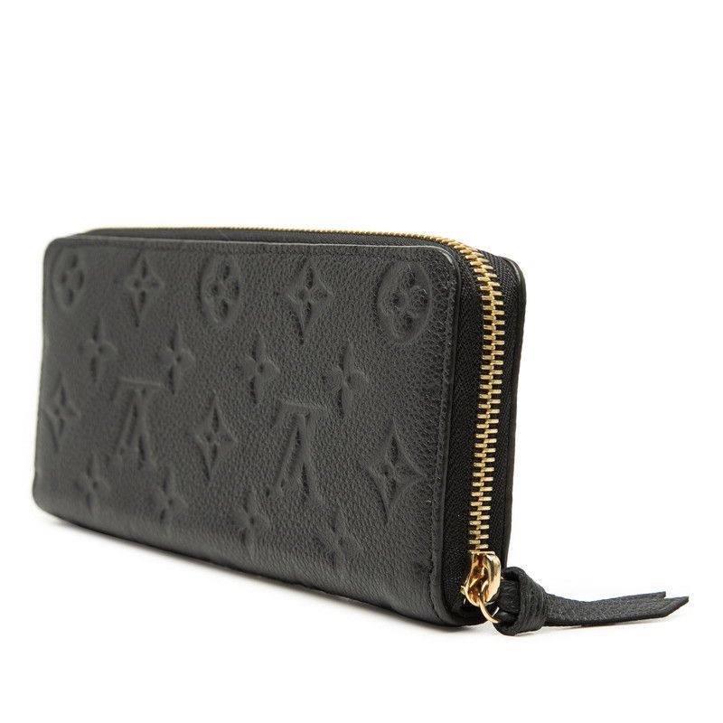 Louis Vuitton Monogram Empreinte Clemence Zip Around Wallet Noir Black Leather — view 2