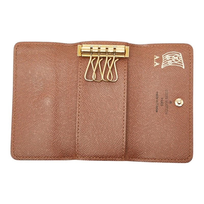 Louis Vuitton Monogram Multicles 4 Key Case Brown Leather 1- Key Holder — view 6