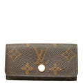 Louis Vuitton Monogram Multicles 4 Key Case Brown Leather 1- Key Holder