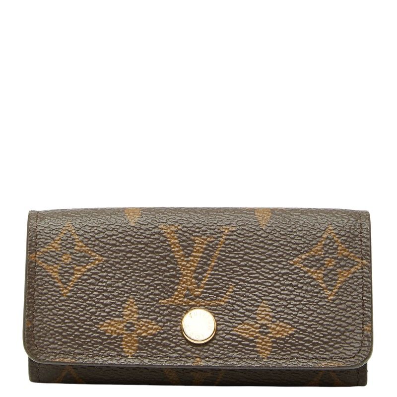 Louis Vuitton Monogram Multicles 4 Key Case Brown Leather 1- Key Holder